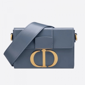 M9204 Dior 30 Montaigne 箱型手袋 迪奥蒙田包 深丹宁蓝色光面牛皮革
