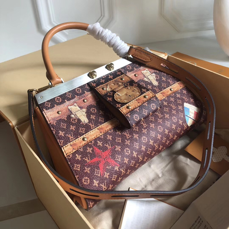 M43946 LV City Frame 手袋Time Trunk主题Monogram涂层帆布漆绘 M43946 LV City Frame 手袋Time Trunk主题Monogram涂层帆布漆绘