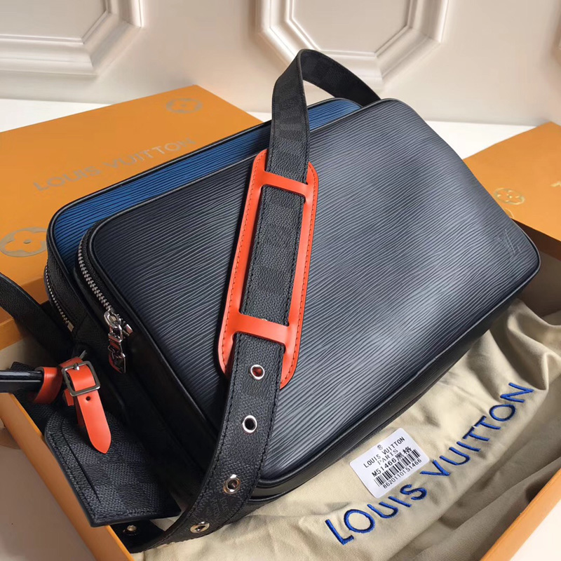 M51466 LV Nil Slim 手袋LV男包Epi皮革配Damier Graphite帆布LV