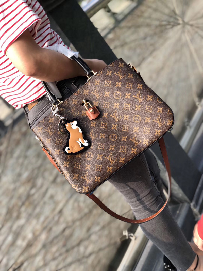 M44254 LV Millefeuille 手袋LV Monogram帆布女包LV锁头包单肩斜挎包