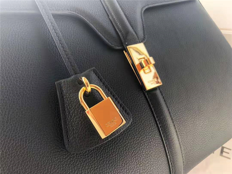 Celine包包 赛琳女负 19新款 金属锁扣 中号小牛皮包 Celine手提包女包