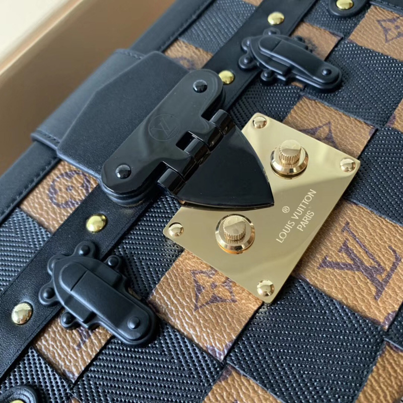 M53253 LV PETITE MALLE 手袋 Monogram 单色和双面帆布盒子 LV盒子包 黑色