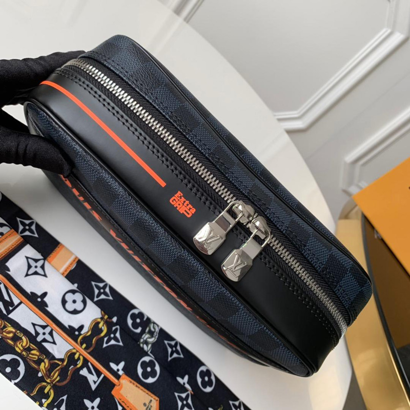 N60245 LV大号盥洗包 Damier Cobalt 帆布格仔手包 LV手包 蓝色