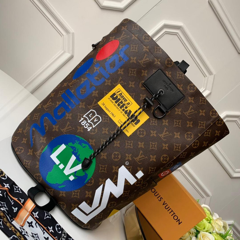 M44615 LV CHALK 双肩包 Monogram老花1854印花图案 LV双肩包 LV背包