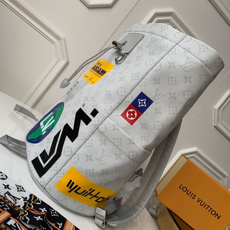 M44616 LV CHALK 双肩包 Monogram老花1854印花图案 LV背包 白花