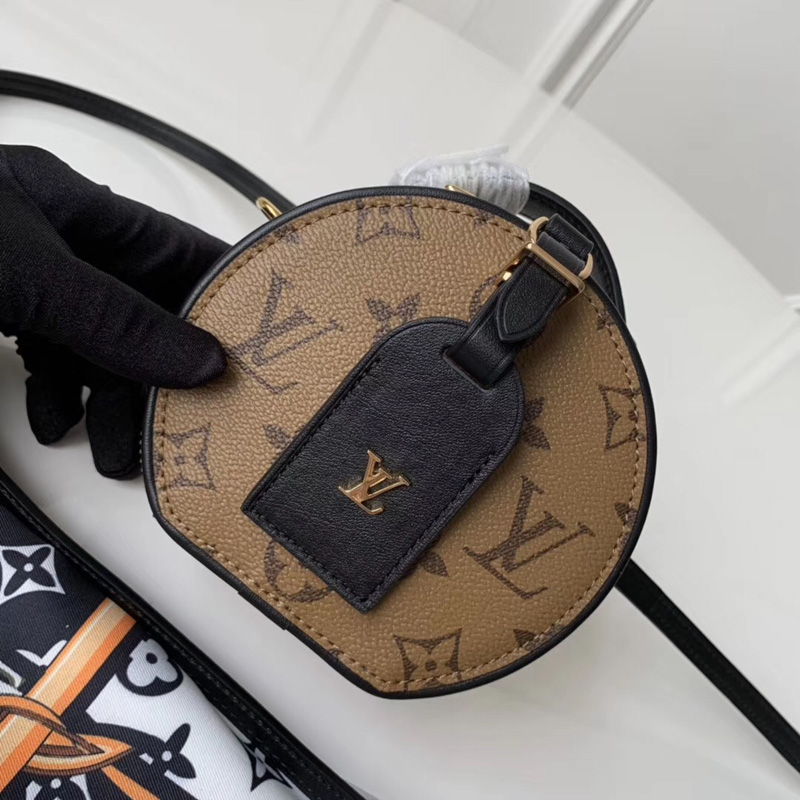 M68276 LV MINI BOITE CHAPEAU 手袋 Monogram Reverse 涂层 LV圆饼包
