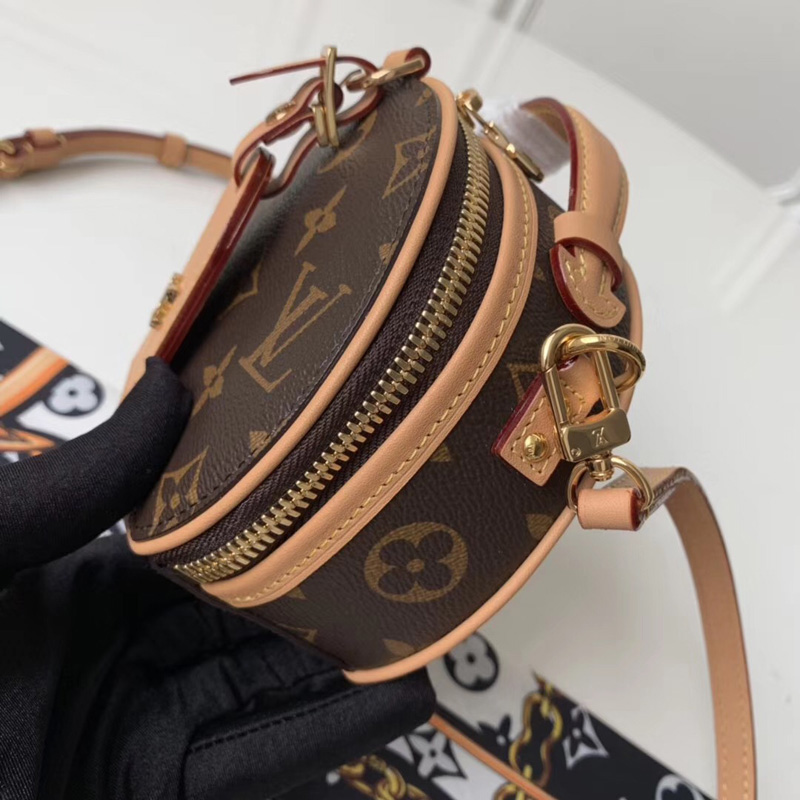 M44699 LV MINI BOITE CHAPEAU 手袋 Monogram 涂层帆布 LV圆饼包