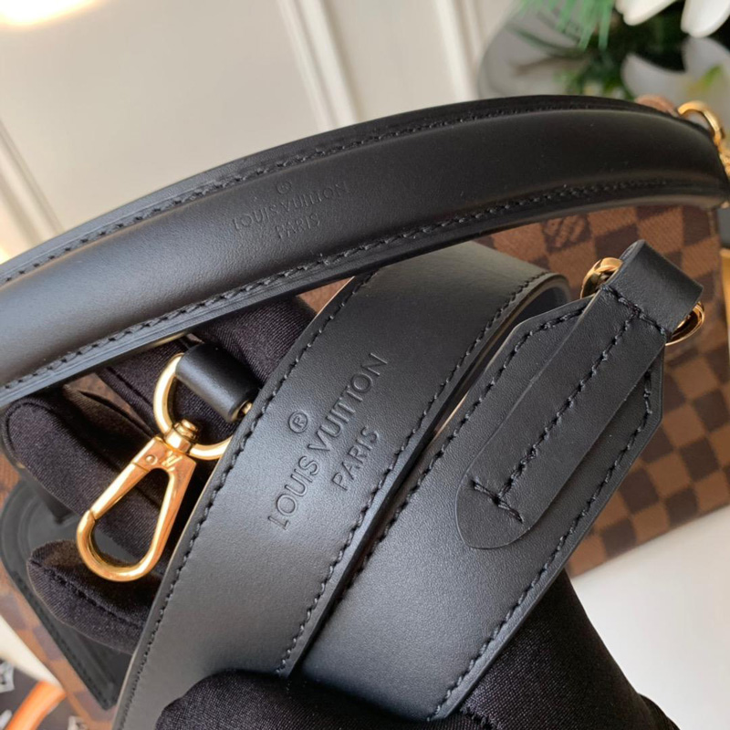 N40177 LV BEAUBOURG 手袋 Damier Ebene 帆布咖啡格女包 黑色