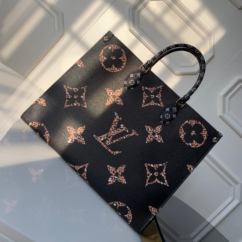 M44674 LV ONTHEGO 手袋超大号Monogram 印花迷你饰边黑配杏- 米兰站 M44674 LV ONTHEGO 手袋超大号Monogram 印花迷你饰边黑配杏- 米兰站