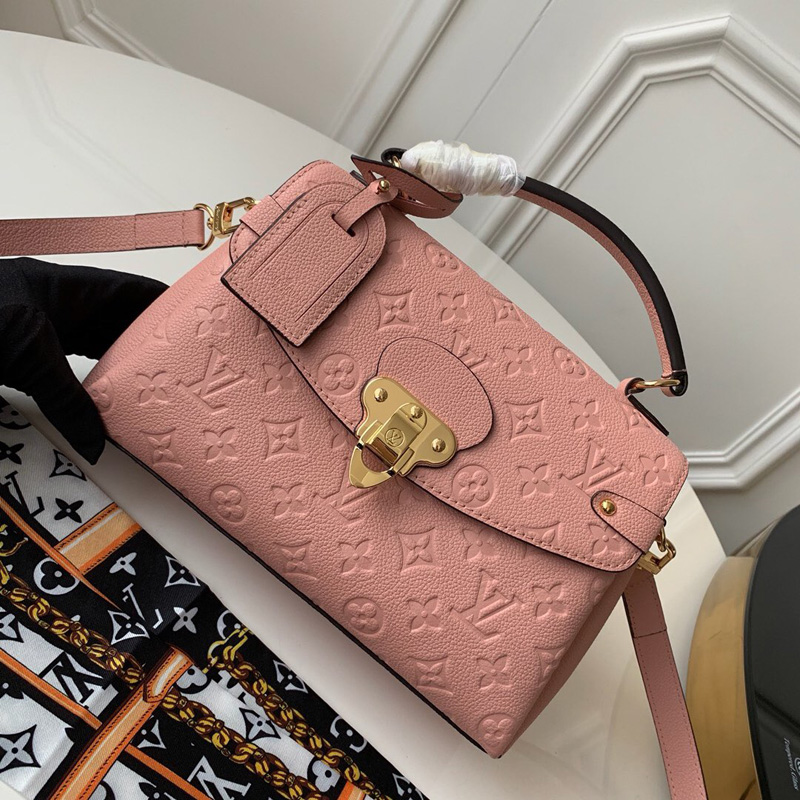 M53942 LV Georges BB手袋 Monogram Empreinte皮革压花女包 粉色