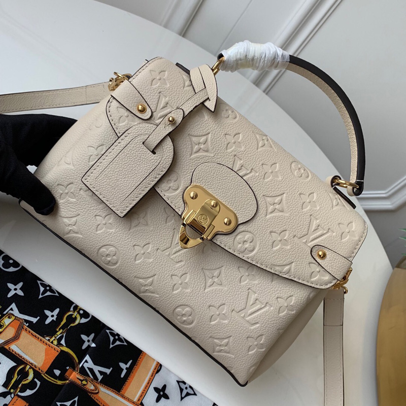 M53943 LV Georges BB手袋 Monogram Empreinte皮革压花女包 白色