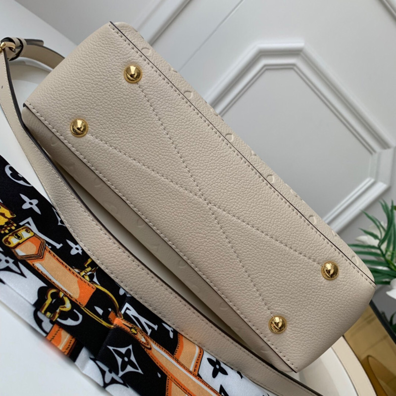 M53943 LV Georges BB手袋 Monogram Empreinte皮革压花女包 白色