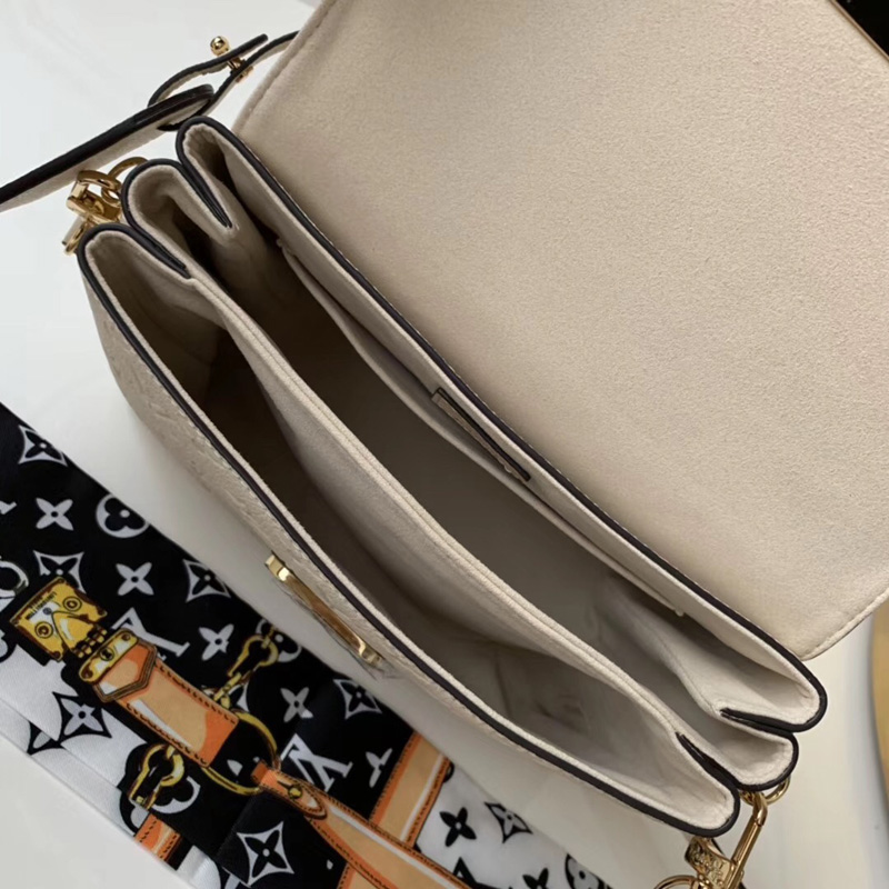 M53943 LV Georges BB手袋 Monogram Empreinte皮革压花女包 白色