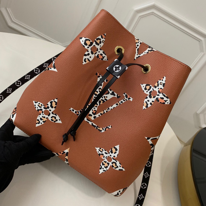 M44717 LV NEONOE 手袋Monogram 帆布动物花纹女包LV水桶包焦糖色