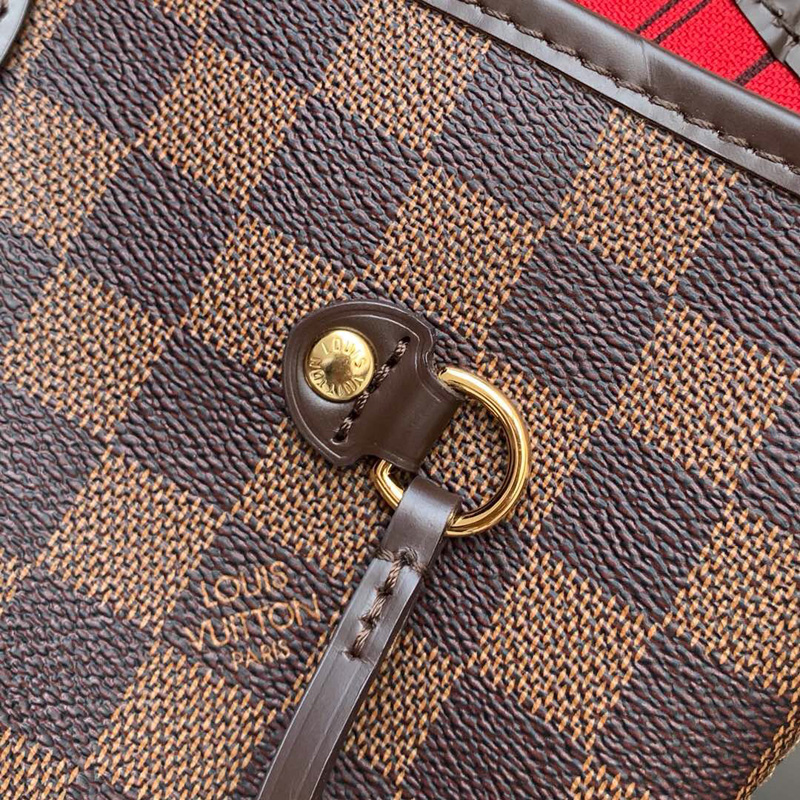 N41357 LV NEVERFULL 大号手袋LV购物袋咖啡格LV子母包大号- 米兰站