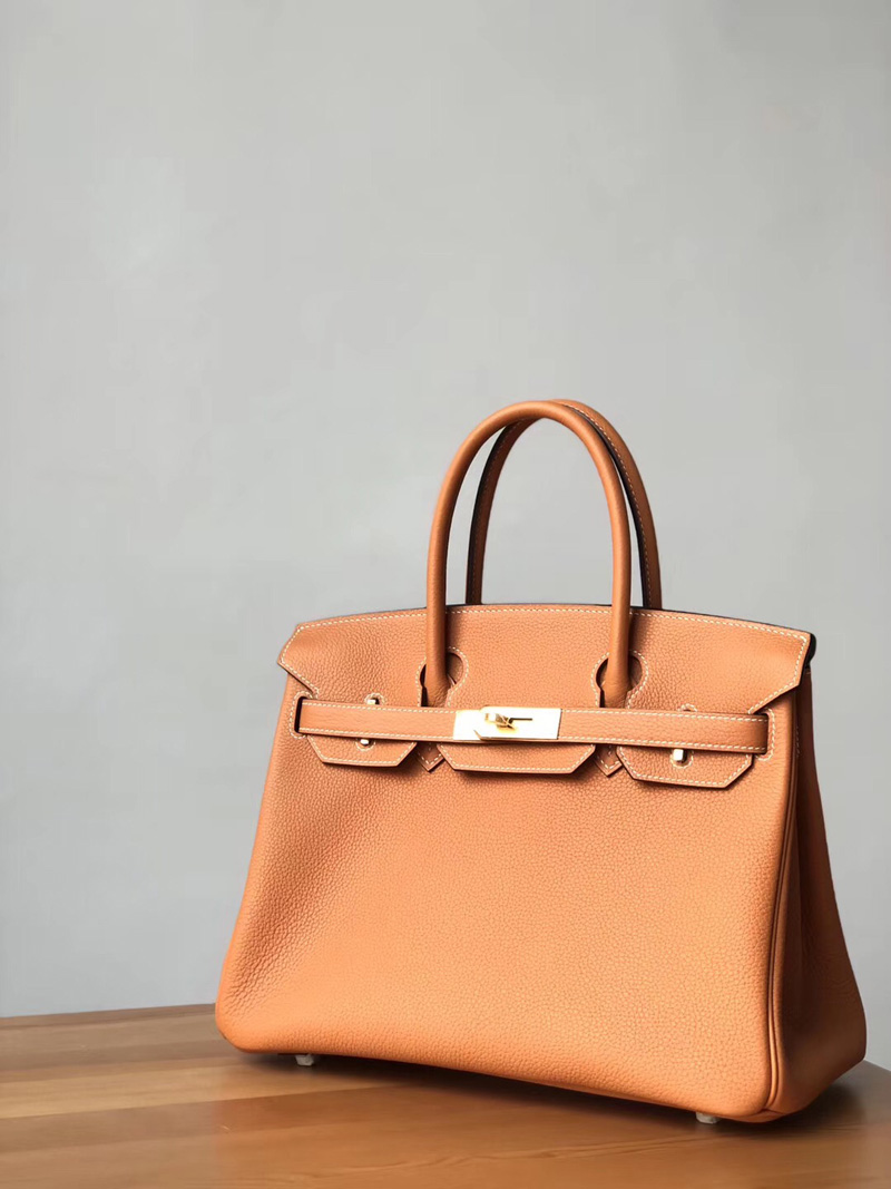 Hermes Birkin系列爱马仕铂金包纯手工定制版30cm TOGO皮棕色- 米兰站