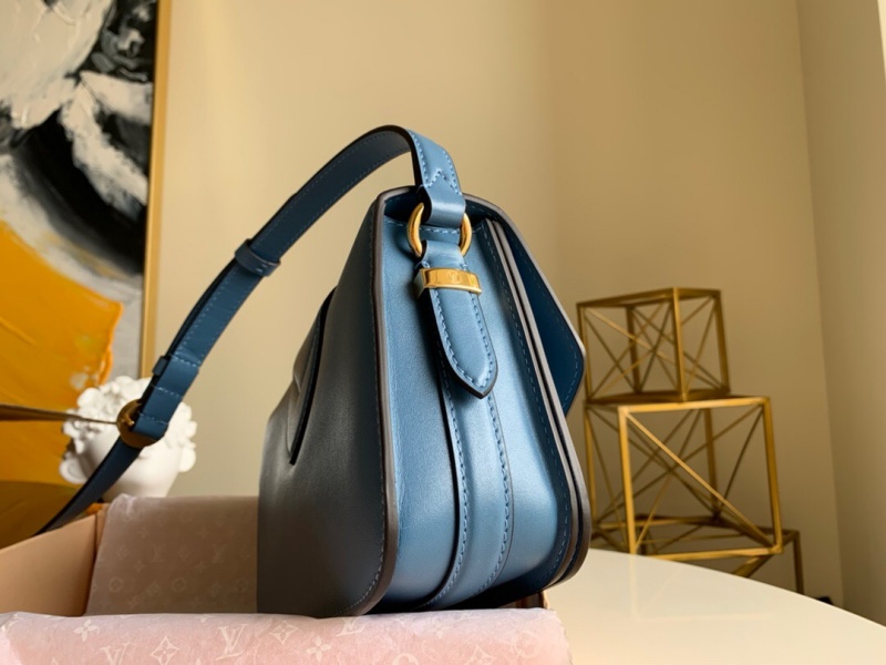 M55947 LV Pont 9 手袋LV2020新款磨面牛皮花卉磁扣女包蓝色- 米兰站