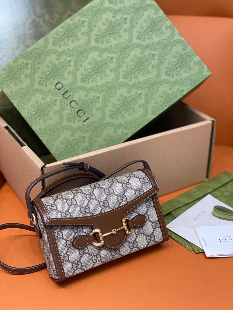 Gucci Gucci马衔扣1955系列迷你手袋gucci迷你斜挎包乌木色 米兰站