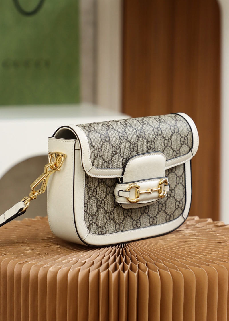 Gucci 马衔扣1955系列gg迷你手袋gucci马鞍包白色 米兰站