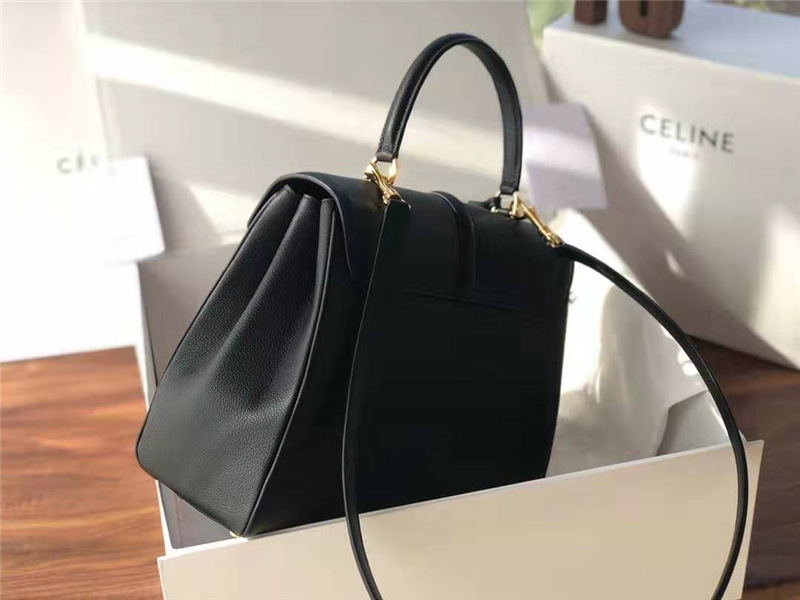 Celine包包 赛琳女负 19新款 金属锁扣 中号小牛皮包 Celine手提包女包