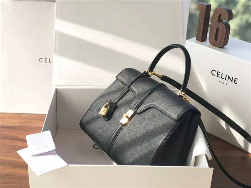 Celine包包 赛琳女负 19新款 金属锁扣 中号小牛皮包 Celine手提包女包