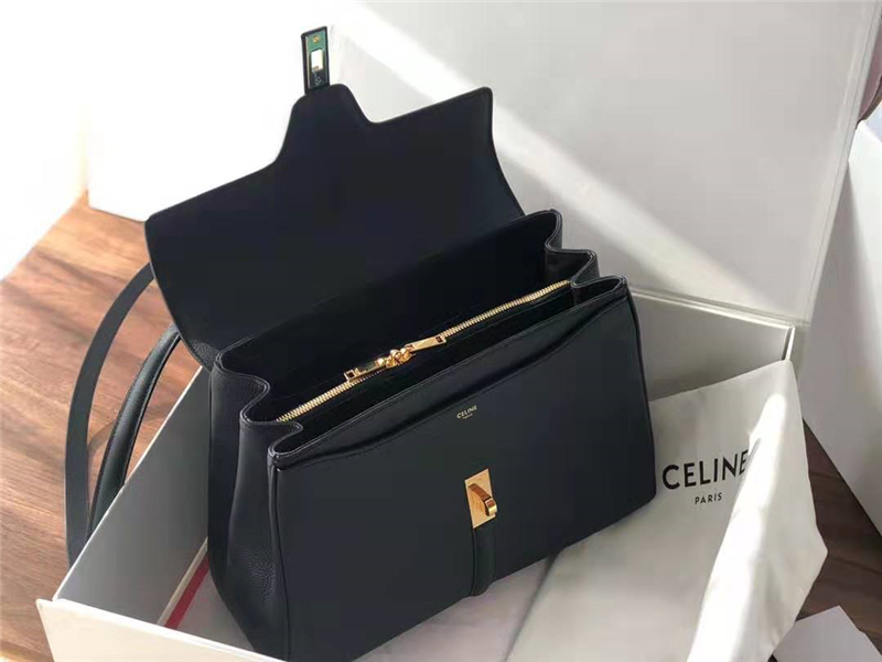 Celine包包 赛琳女负 19新款 金属锁扣 中号小牛皮包 Celine手提包女包