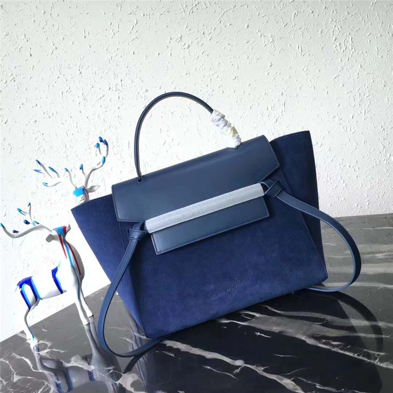 Celine Marineblaue Ringtasche aus Leder