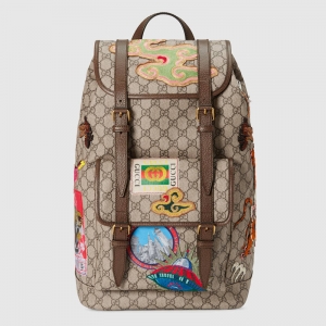 473869 Gucci Courrierϵ GG Supreme߼췫 ˫ ľɫ