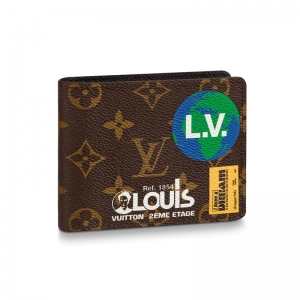 Louis Vuitton Monogram Pacific Blue Split Multiple Wallet M63023 2018