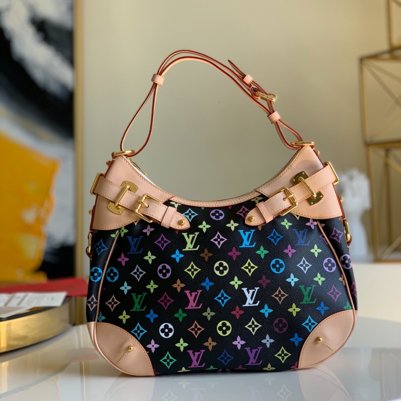 LOUIS VUITTON Monogram Multicolor Greta Shoulder Bag Black M40196