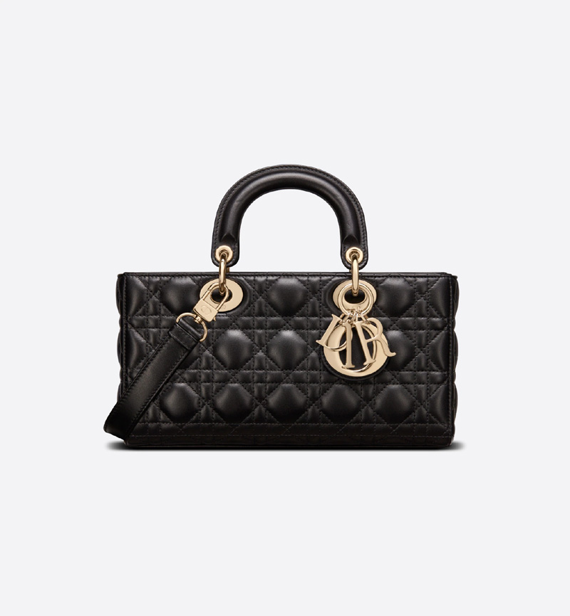 Lady D-Joy Bag Black Cannage Lambskin | DIOR