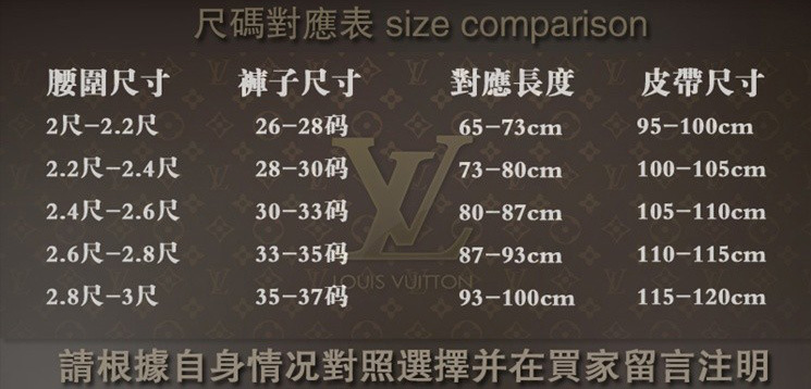 LV腰带尺码,LV腰带尺码怎么算,LV腰带尺码对照表 - 米兰站