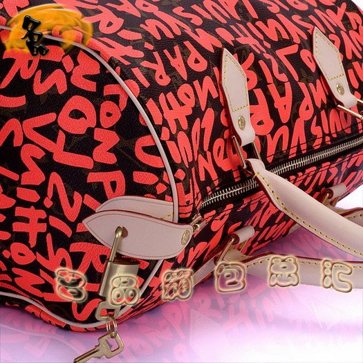 M93705 LV最新款 LV女包 LV手提包 LV涂鸦系列  LV旅行包 橙色