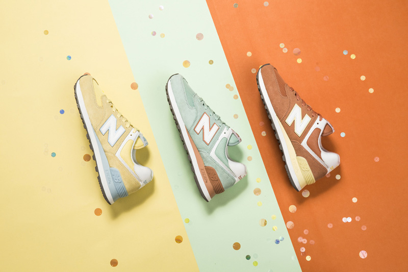 New Balance 经典球鞋574 推出女孩最爱的彩虹糖配色！