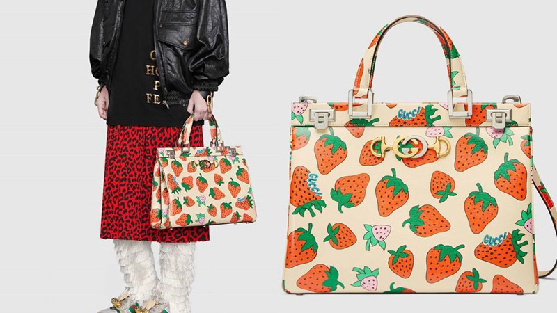Gucci 2024草莓季来啦，满满草莓跃上包包、球鞋，浮夸女孩必收！