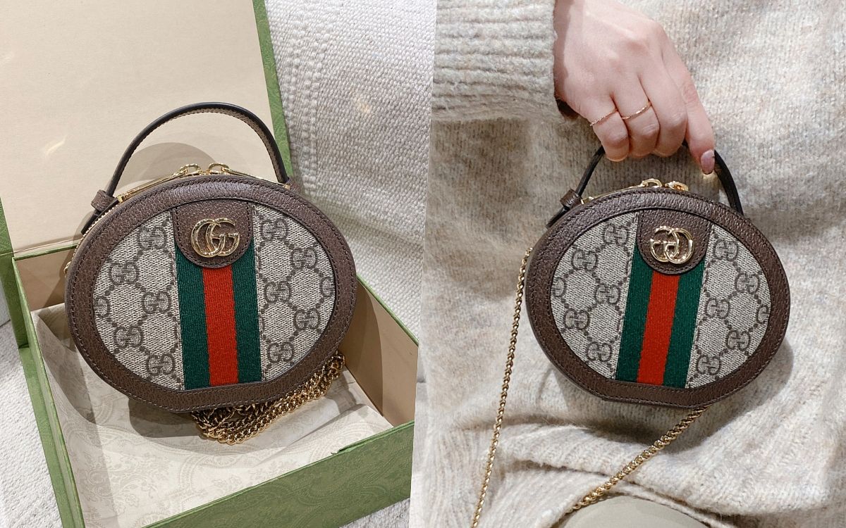Gucci Ophidia系列圆饼包细节图，Gucci圆饼包值得买吗？