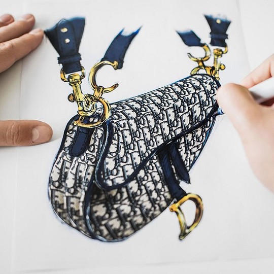 Dior Saddle 系列Oblique 帆布印花马鞍包，dior马鞍包细节内部图！